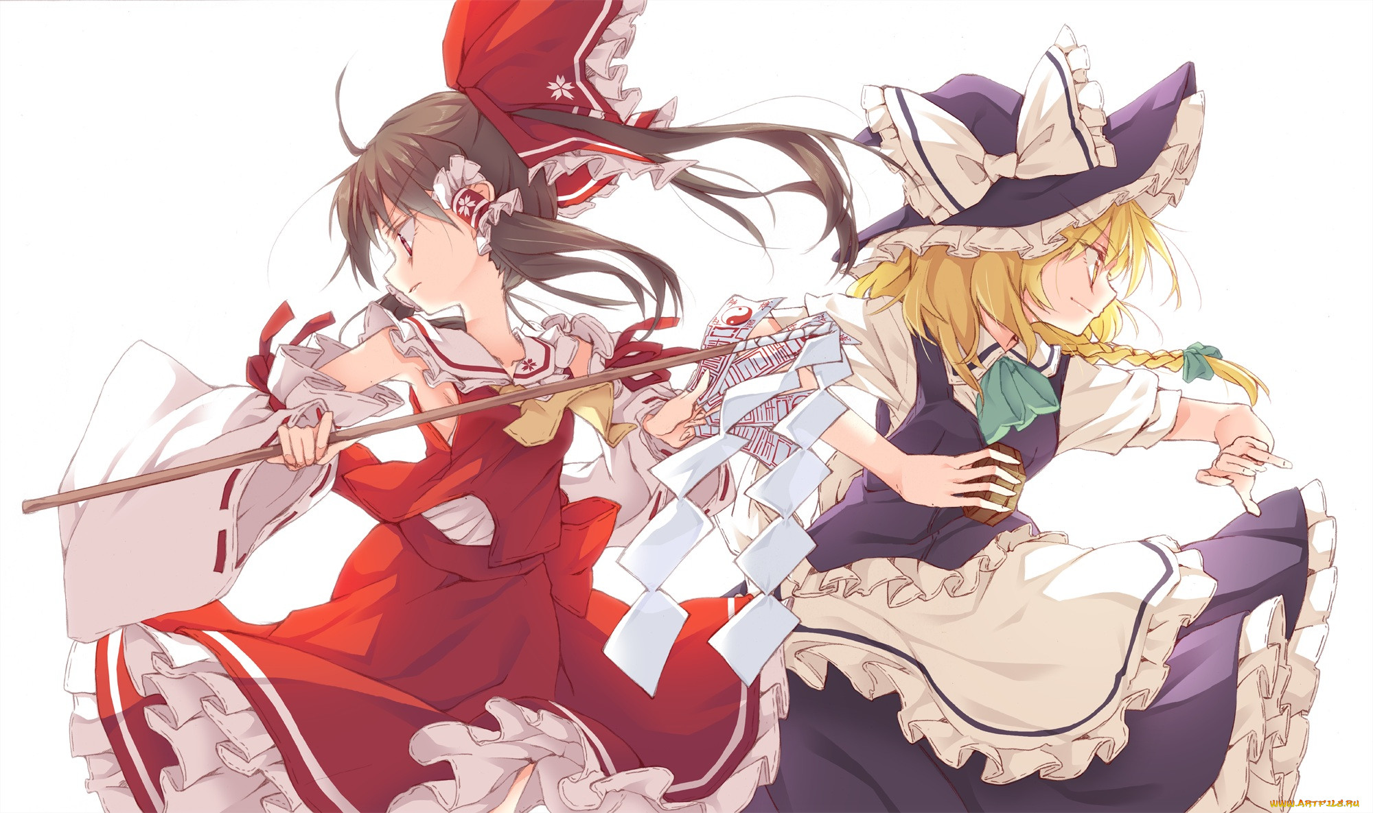 , touhou, ina, kirisame, marisa, hakurei, reimu